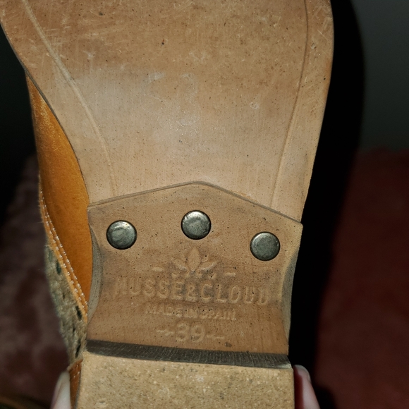 Zippered Tan Lace Leather Booties - Picture 7 of 8